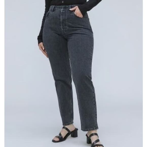 Everlane The Curvy ’90s Cheeky Jean Ankle Button Fly Washed Black Sz 33  NWT - Picture 1 of 9